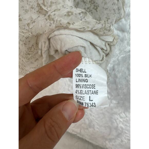 Vintage Y2K Silk Floral Peasant Blouse Milk Maid Cottagecore Made in Italy Large - Picture 4 of 16